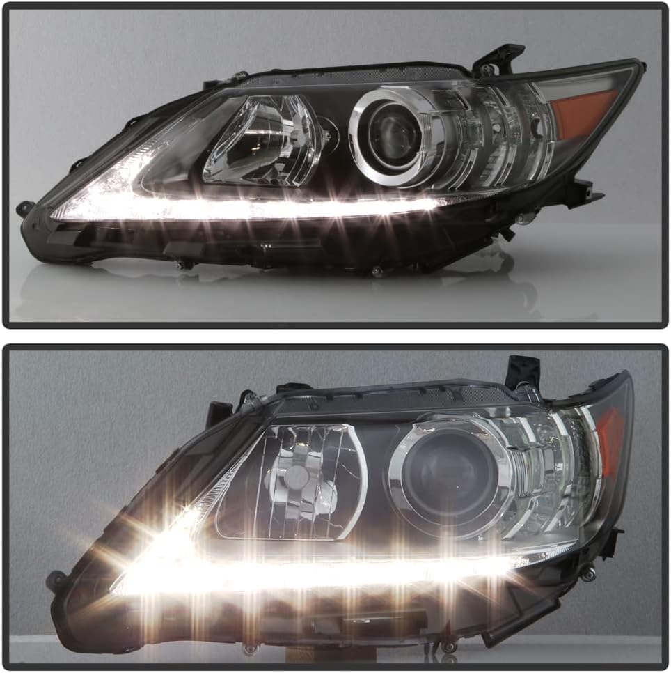 For 2013-2015 Lexus ES350 ES300h Halogen Model LED DRL Projector Headlights Headlamps Assembly Left+Right T96760