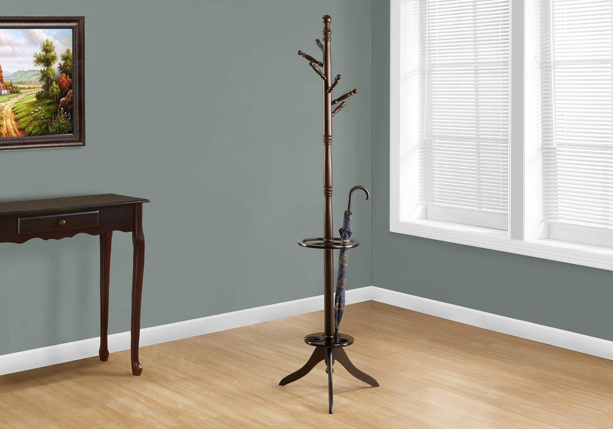 Solid Wood Coat Rack with Umbrella Holder I7791