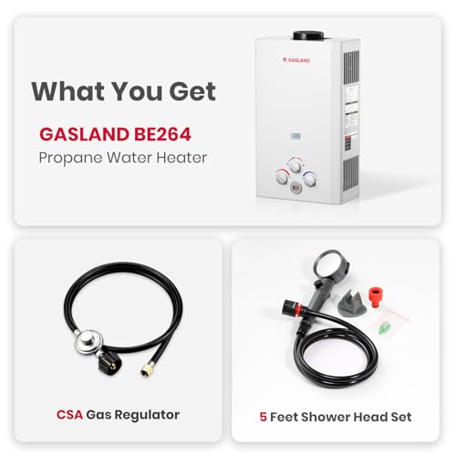 Propane Tankless Water Heater 6L, Portable Outdoor Hot Water Heater, White H413