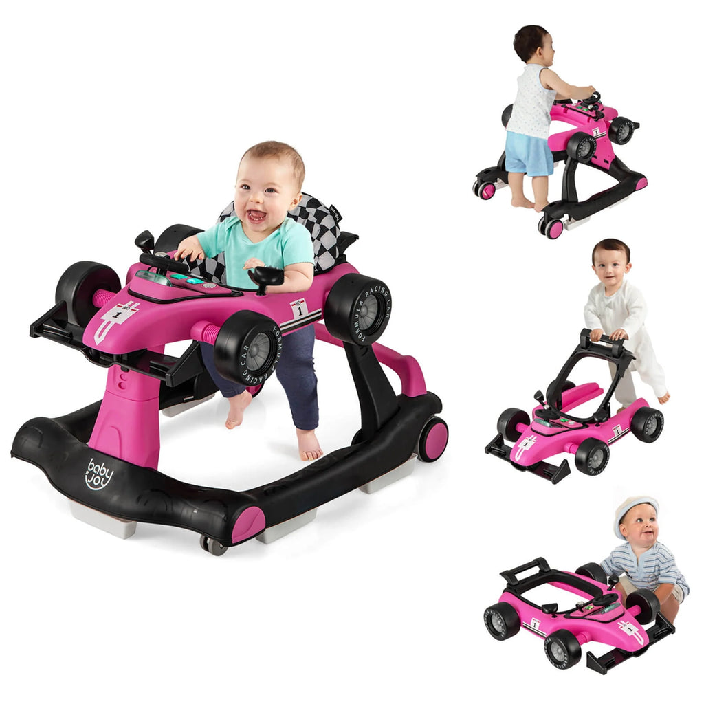Foldable Adjustable Height Blue Baby Walker O7368
