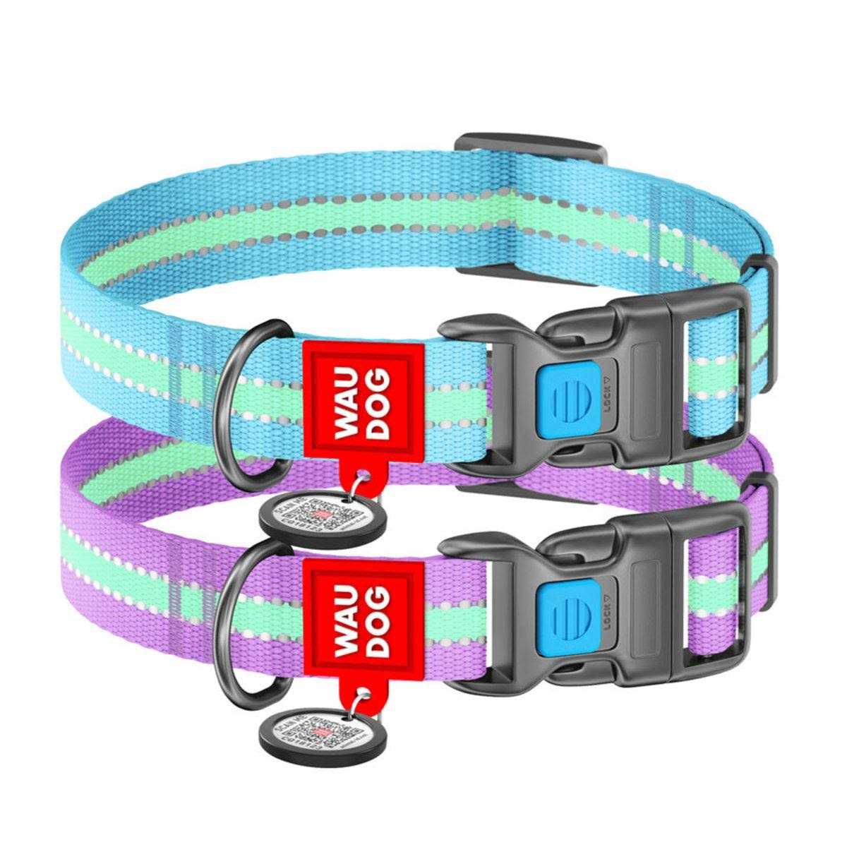 Glow in the Dark Nylon Dog Collar Blue U91971