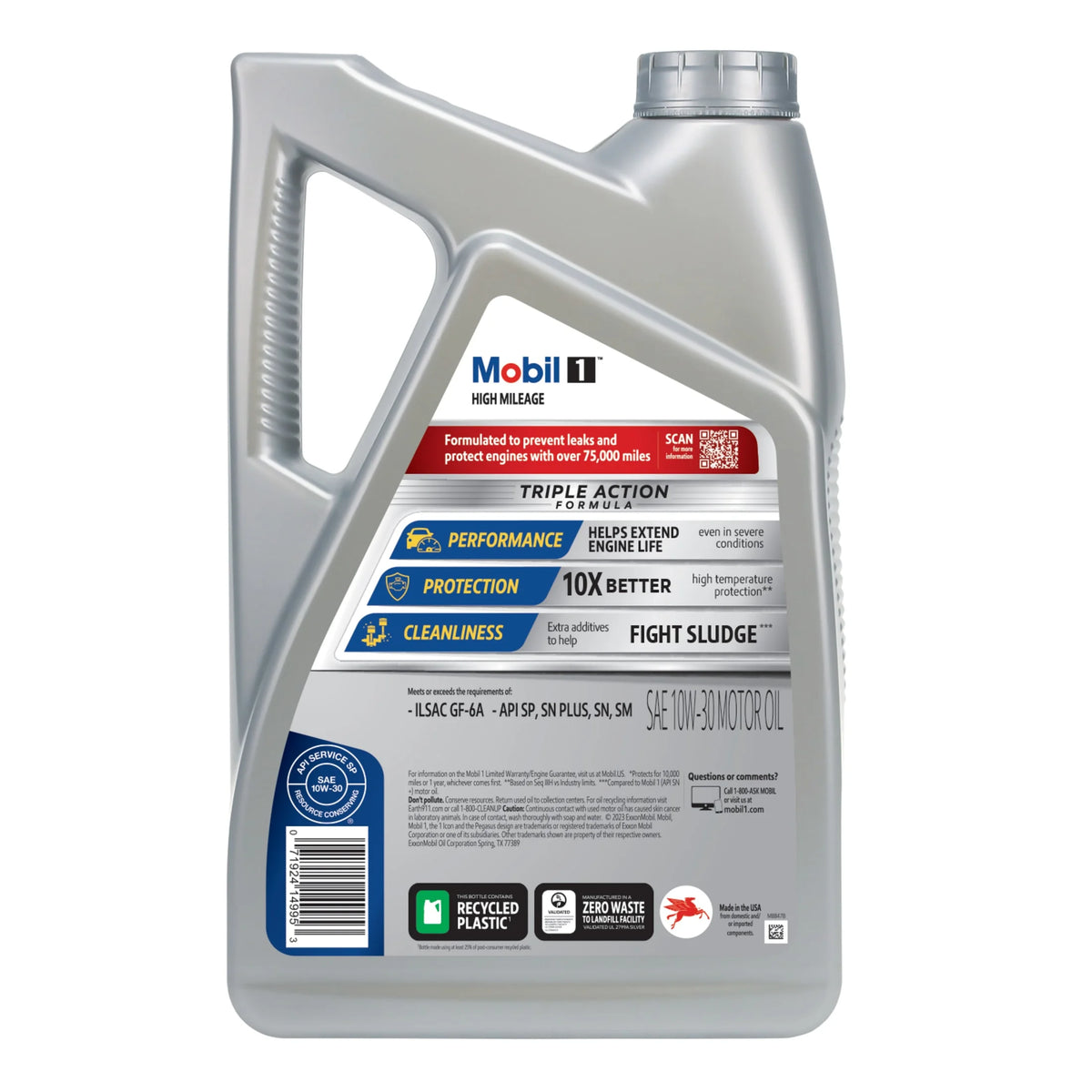 High Mileage Full Synthetic 10W-30 Motor Oil 5 Quart S41016