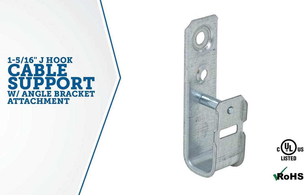 1-5/16 Inch Zinc Plated Steel J-Hook, 50 Pack B3256