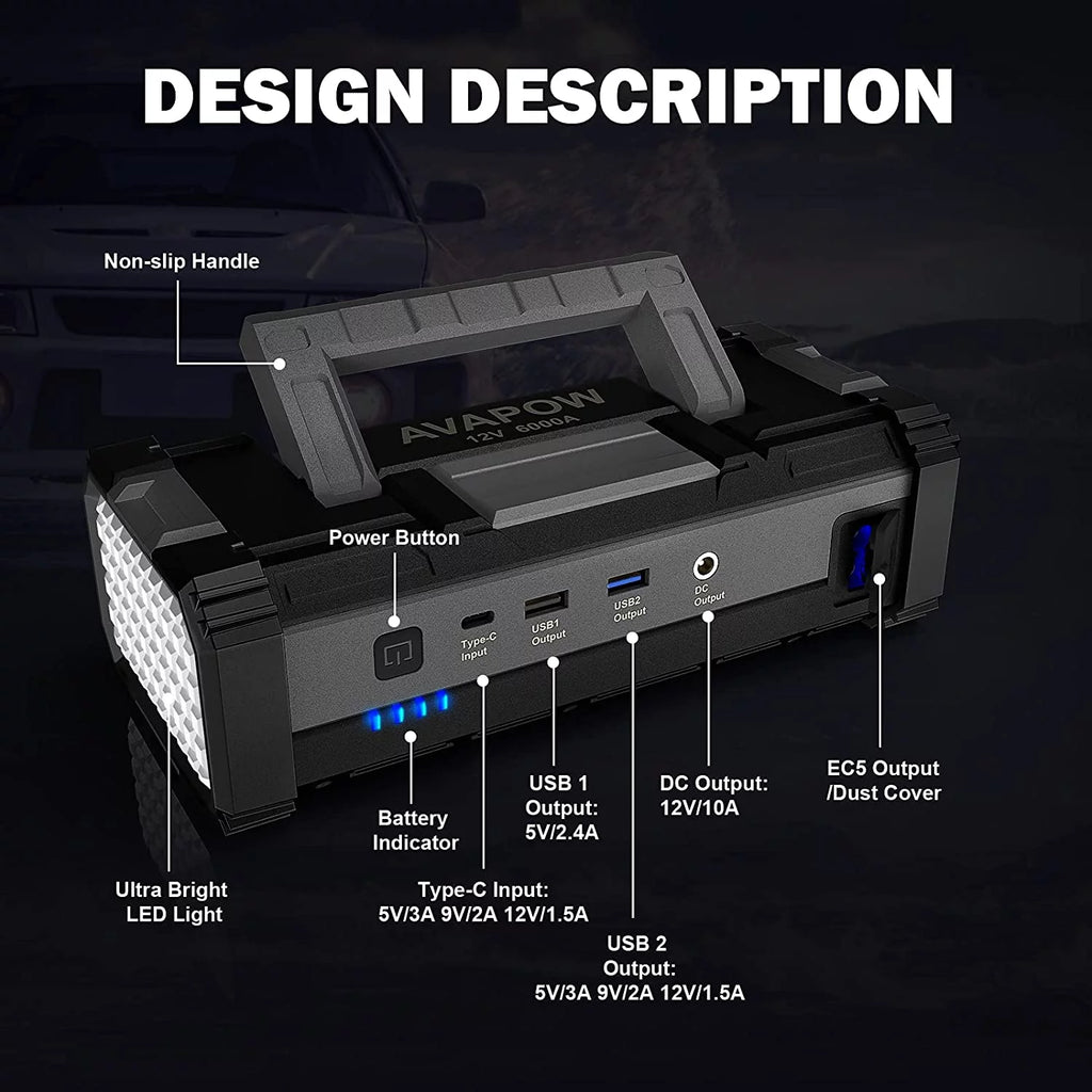 6000A Car Battery Jump Starter K207