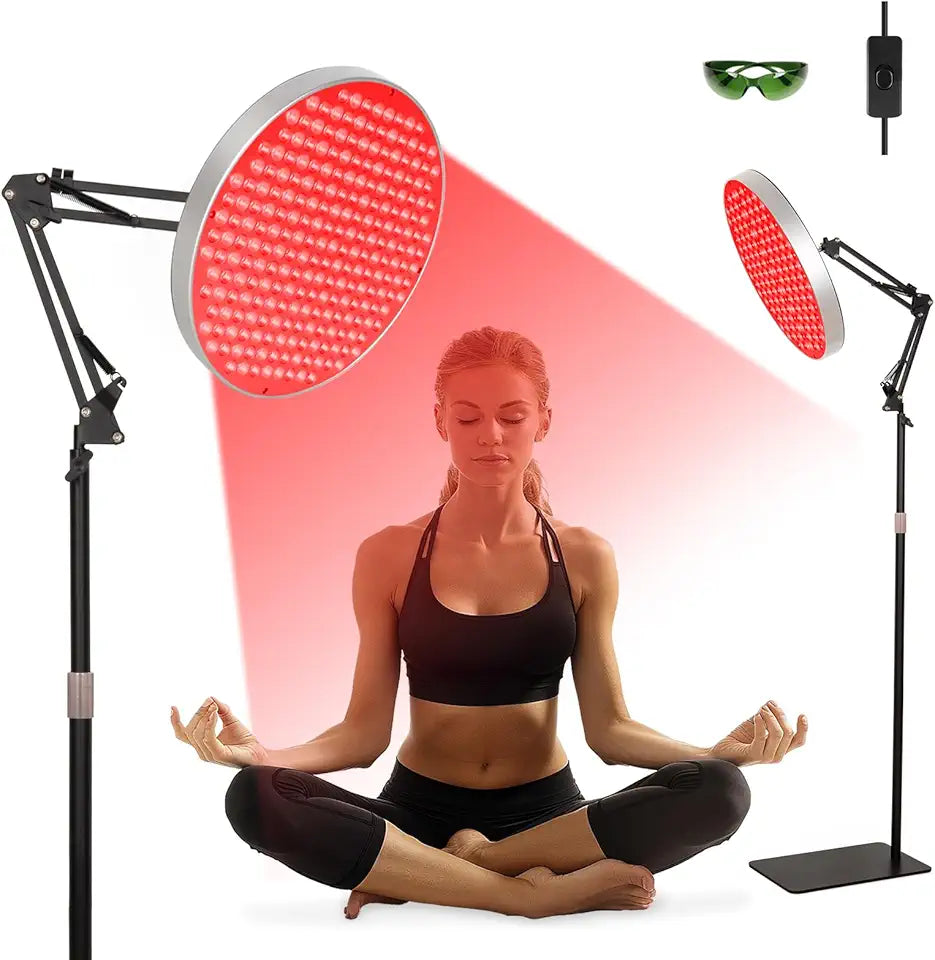 Round Red Light Therapy Device with Adjustable Height Stand R464076