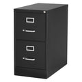 Black 2 Drawer Letter Width Vertical File Cabinet G3804