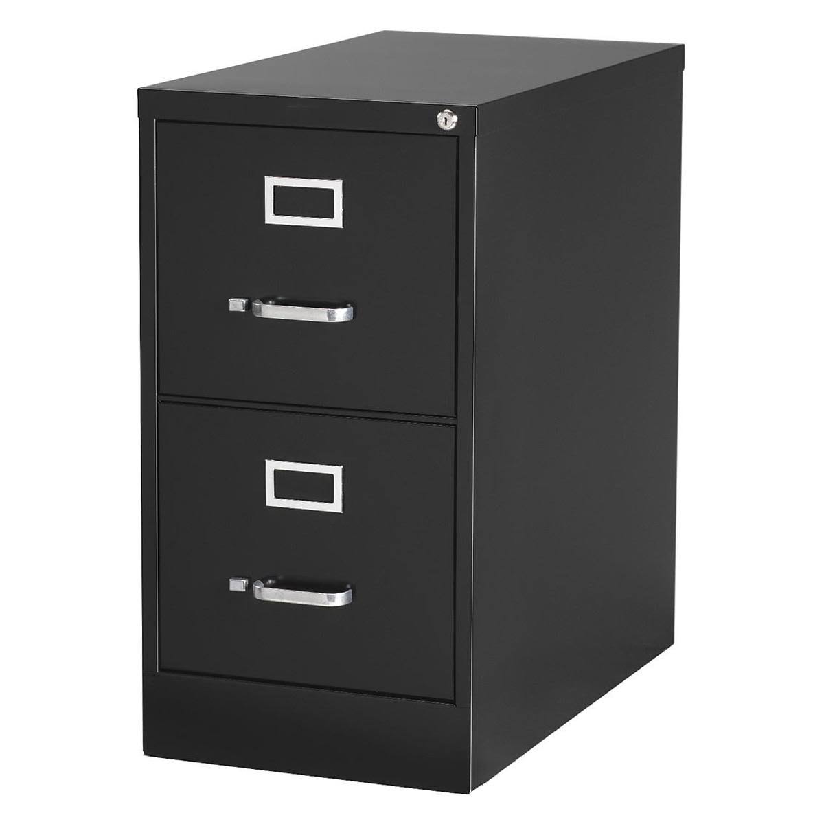 Black 2 Drawer Letter Width Vertical File Cabinet G3804