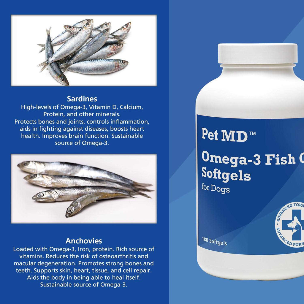 Omega-3 Fish Oil Softgels for Dogs 180 Count W4127
