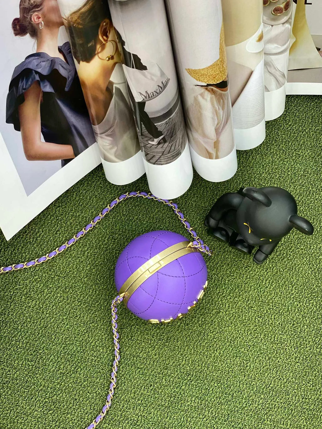 Purple and Gold Chain Bag E173524