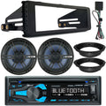 Single DIN Bluetooth AM/FM CD Receiver, 2x 6.5 120W Marine Speakers, Stereo Install Kit X16470