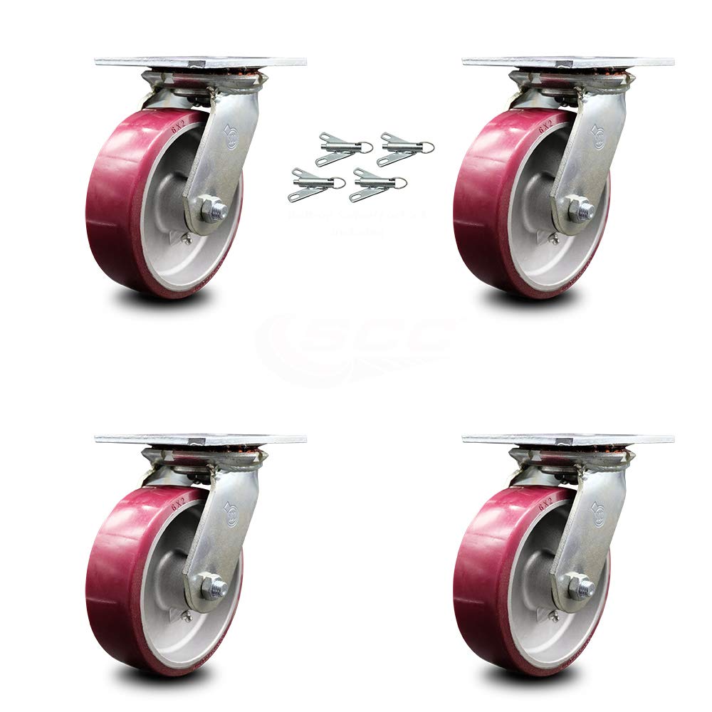 4 x 2 Maroon Wheels Swivel Caster Set 4 N5651