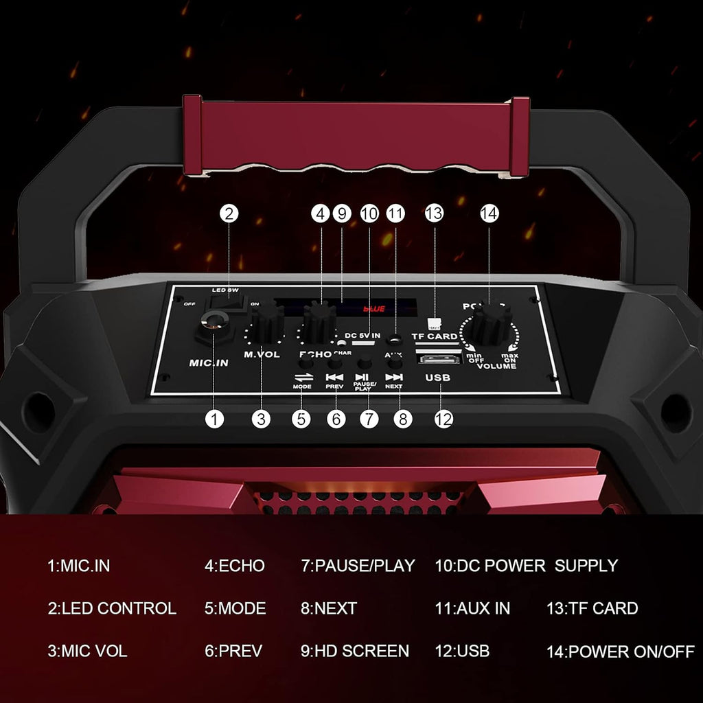 Karaoke Machine with Wireless Microphone and LED Lights S6694
