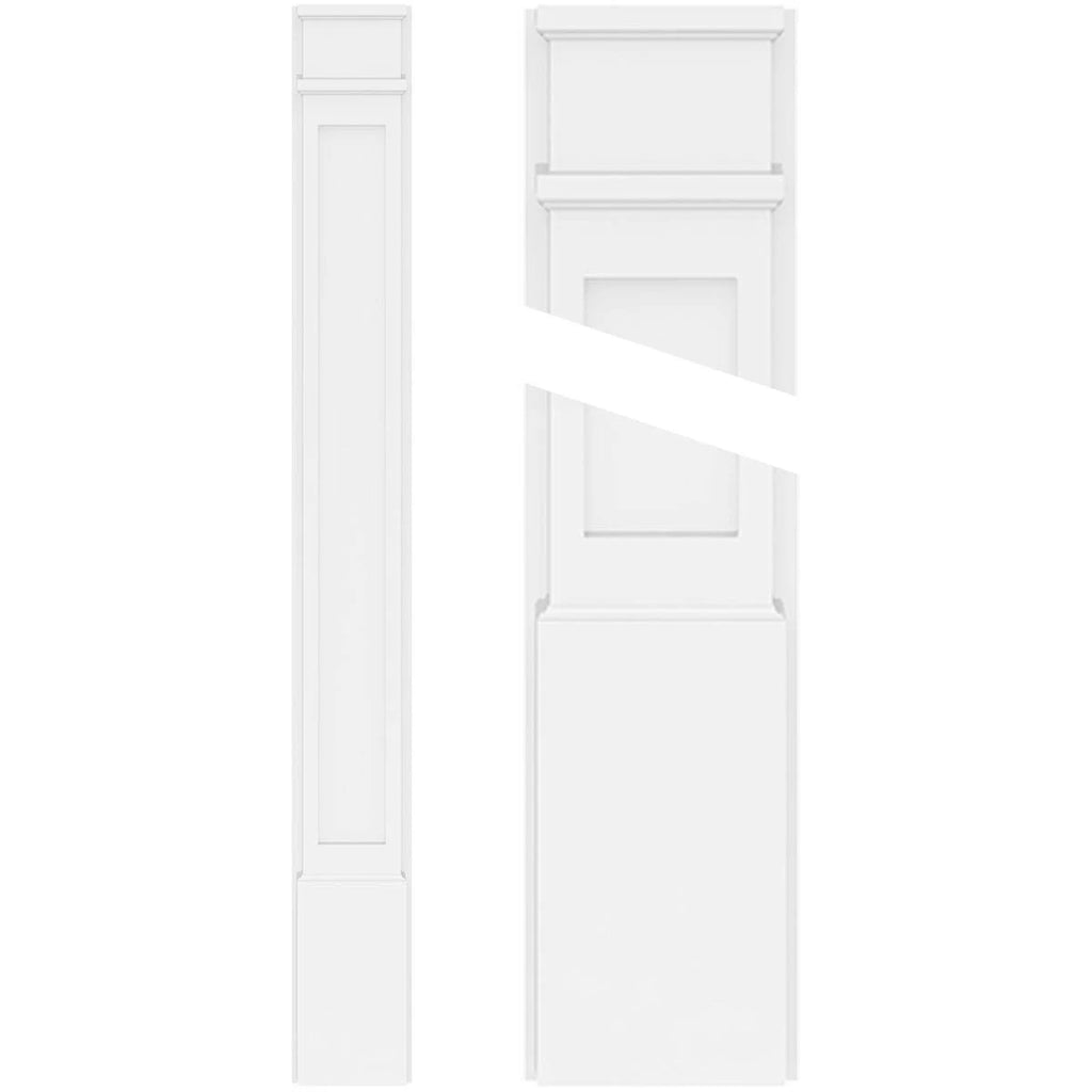 Flat Panel PVC Pilaster with Decorative Capital & Base (Pair) H23135