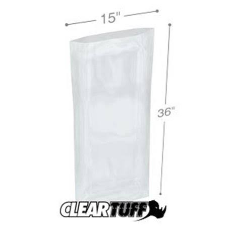 Clear Poly Bags 15 x 36 in. 0.002 Gauge Case of 500 P793832