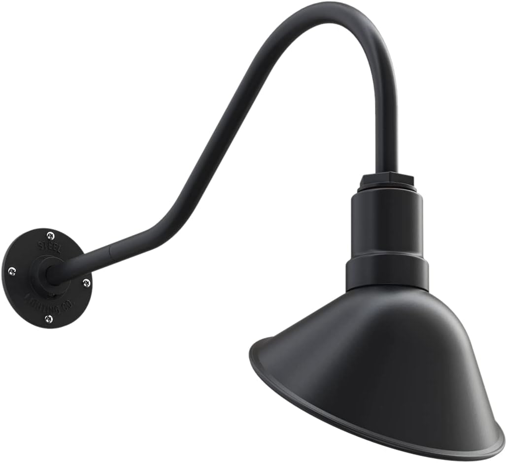 9 inch Dome 11 inch Straight Arm Matte Black Sign Light M9556