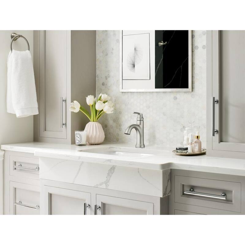 4 in. Centerset Single Handle Bathroom Faucet Brushed Nickel L238