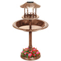Solar Outdoor Bird Bath Pedestal Fountain I639980