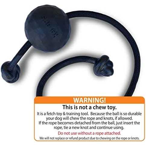 Solid Rubber Dog Ball on a Rope Tug Toy I903