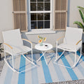 3 Pieces Patio Set Rocking Bistro Textilene Chair Black I3325