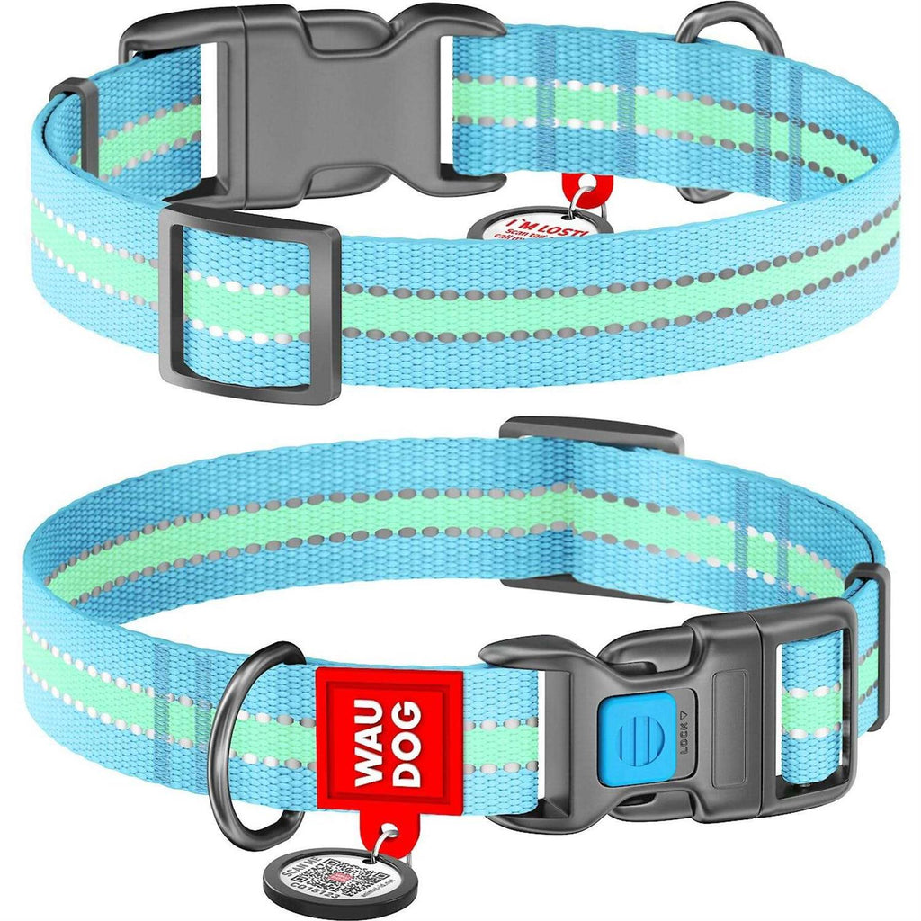 Glow in the Dark Nylon Dog Collar Blue U91971