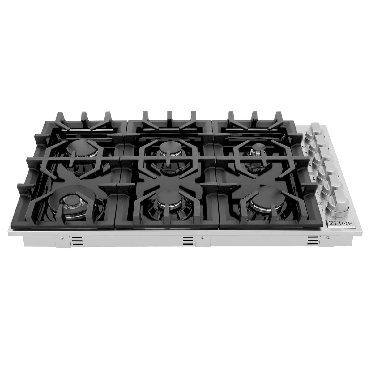 36 in. Dropin Cooktop with 6 Gas Burners and Black Porcelain Top W6217