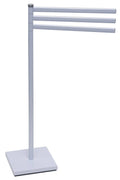 Freestanding Three Arms Towel Rack Square Base White C975857