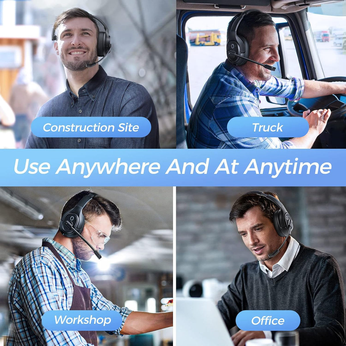 Bluetooth Headset with Microphone Wireless Headphone V690471