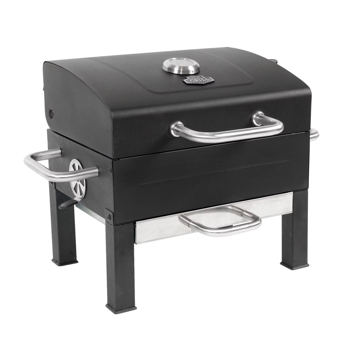 Portable Charcoal Grill, Black and Stainless Steel Z223773