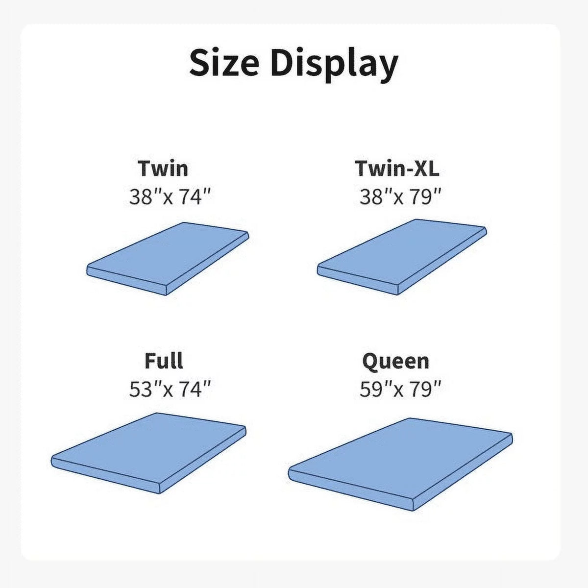 2 inch Gel Memory Foam Mattress Topper with Washable Cover O6850