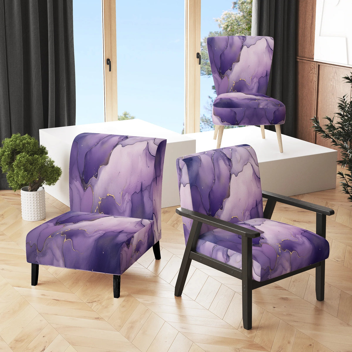 Purple Upholstered Accent Chair T731068