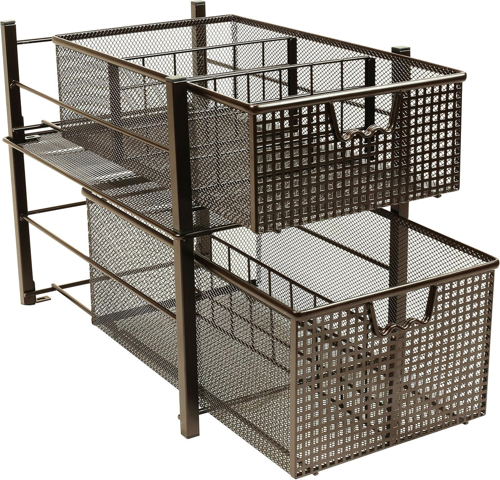 Bronze Mesh Cabinet Basket Organizer X6524