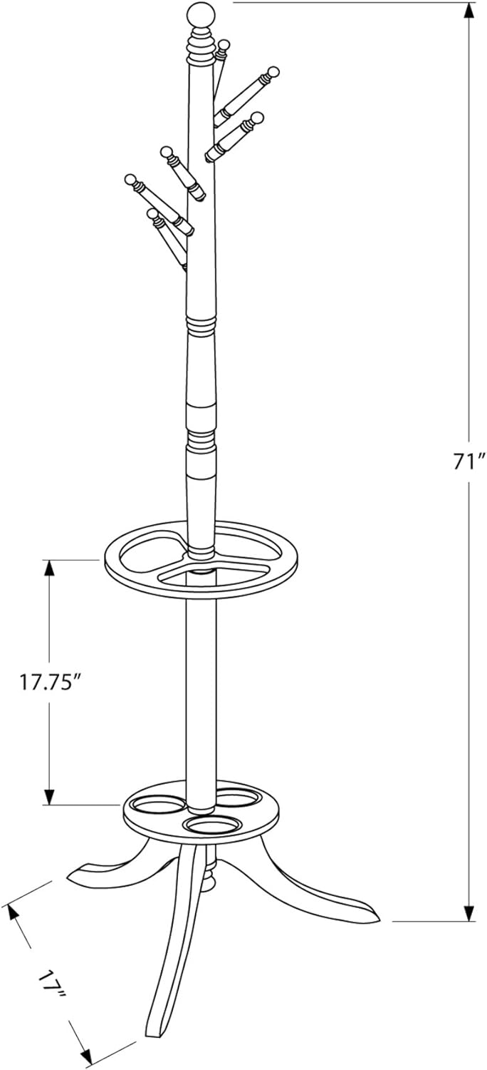 Solid Wood Coat Rack with Umbrella Holder I7791