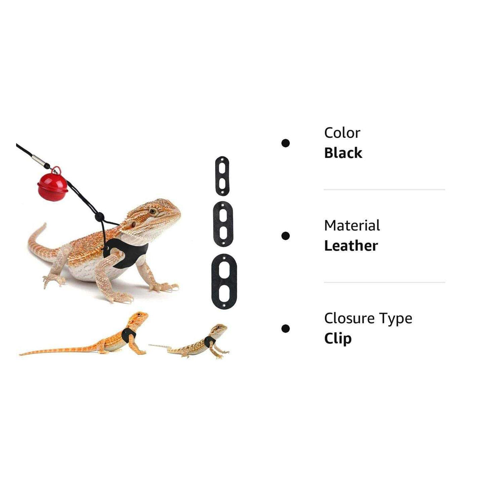 Adjustable Soft Leather Bearded Dragon Harness and Leash T2222