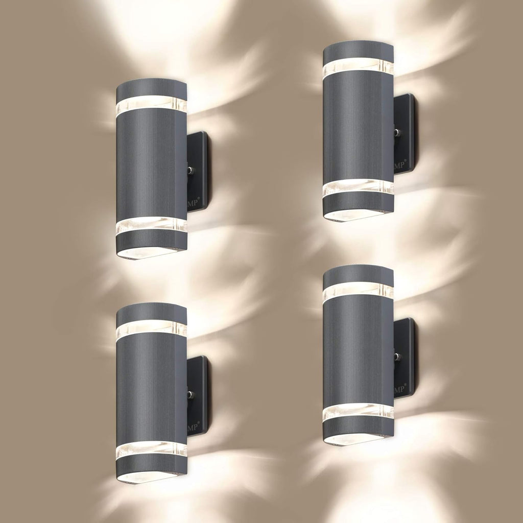 4 Pack Semi Cylinder Up and Down Lights Aluminum Waterproof Outdoor Wall Lamps Z8403