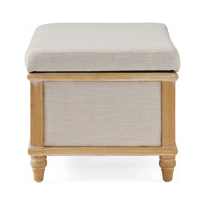 Fabric & Wood Storage Ottoman T9393