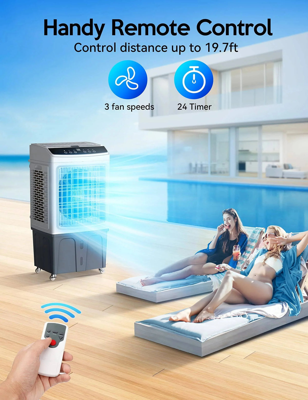 Evaporative Air Cooler, 2200CFM 9.2Gallon with Remote Control N8250