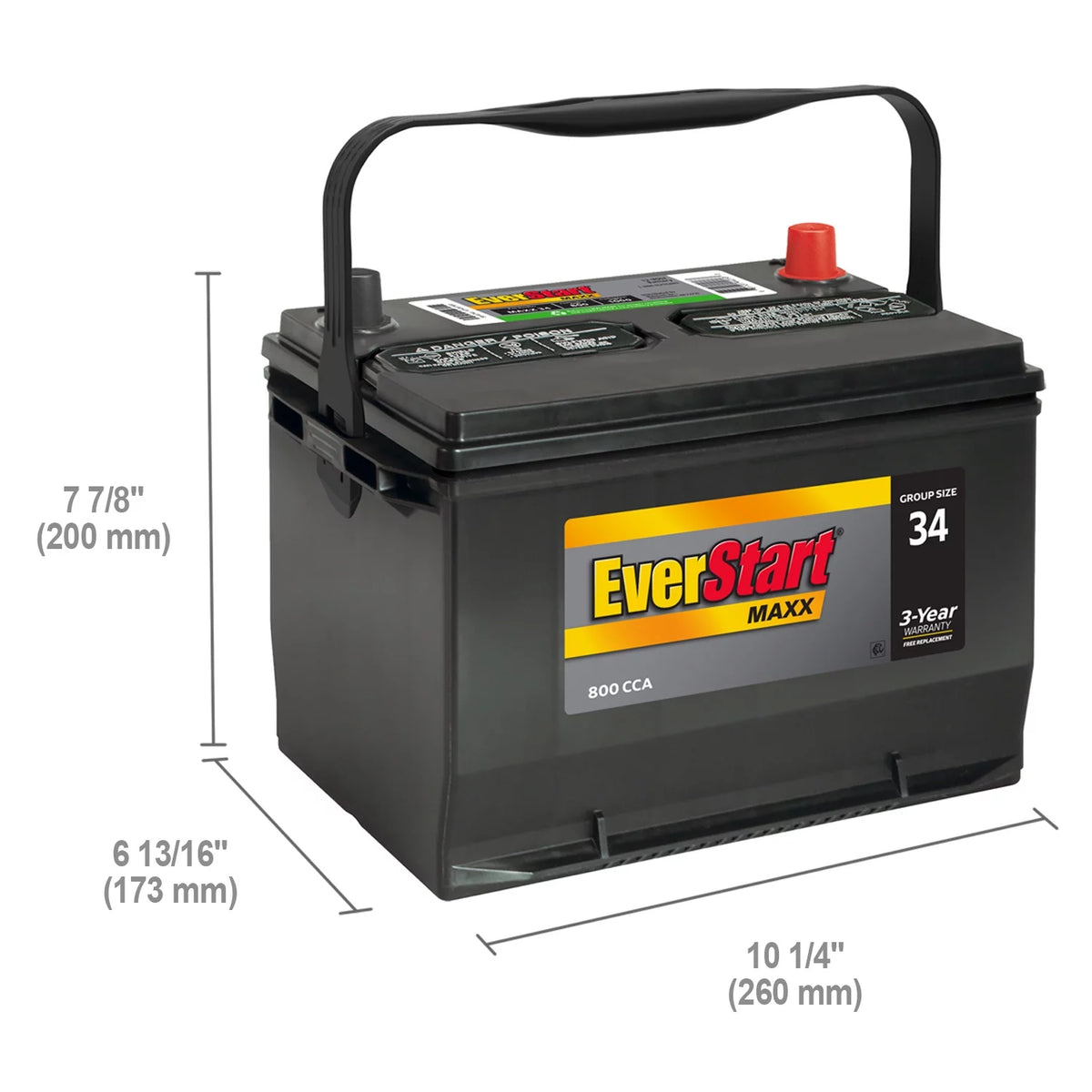 Lead Acid Automotive Battery Group Size 34 12 Volt 800 CCA Z5048