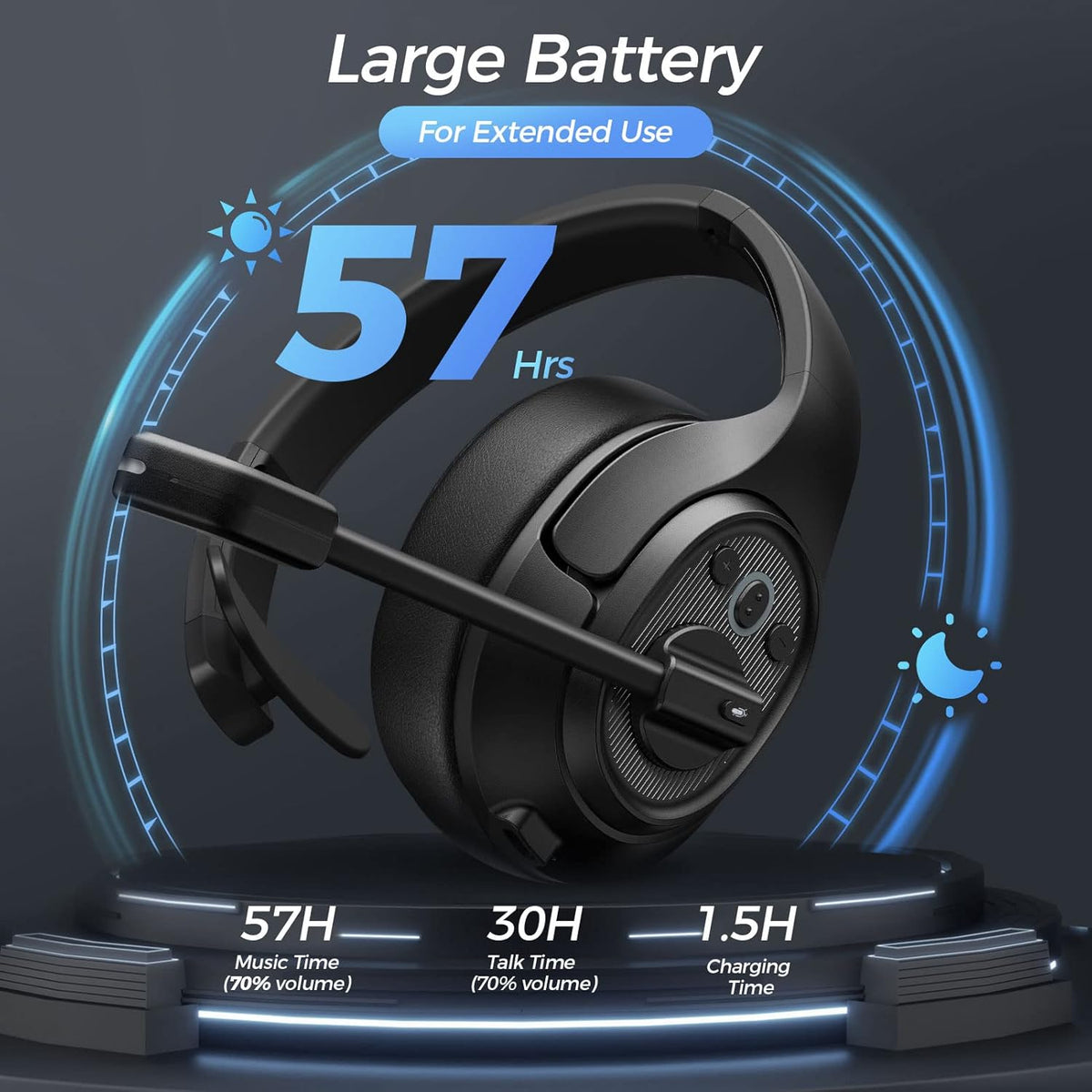 Bluetooth Headset with Microphone Wireless Headphone V690471