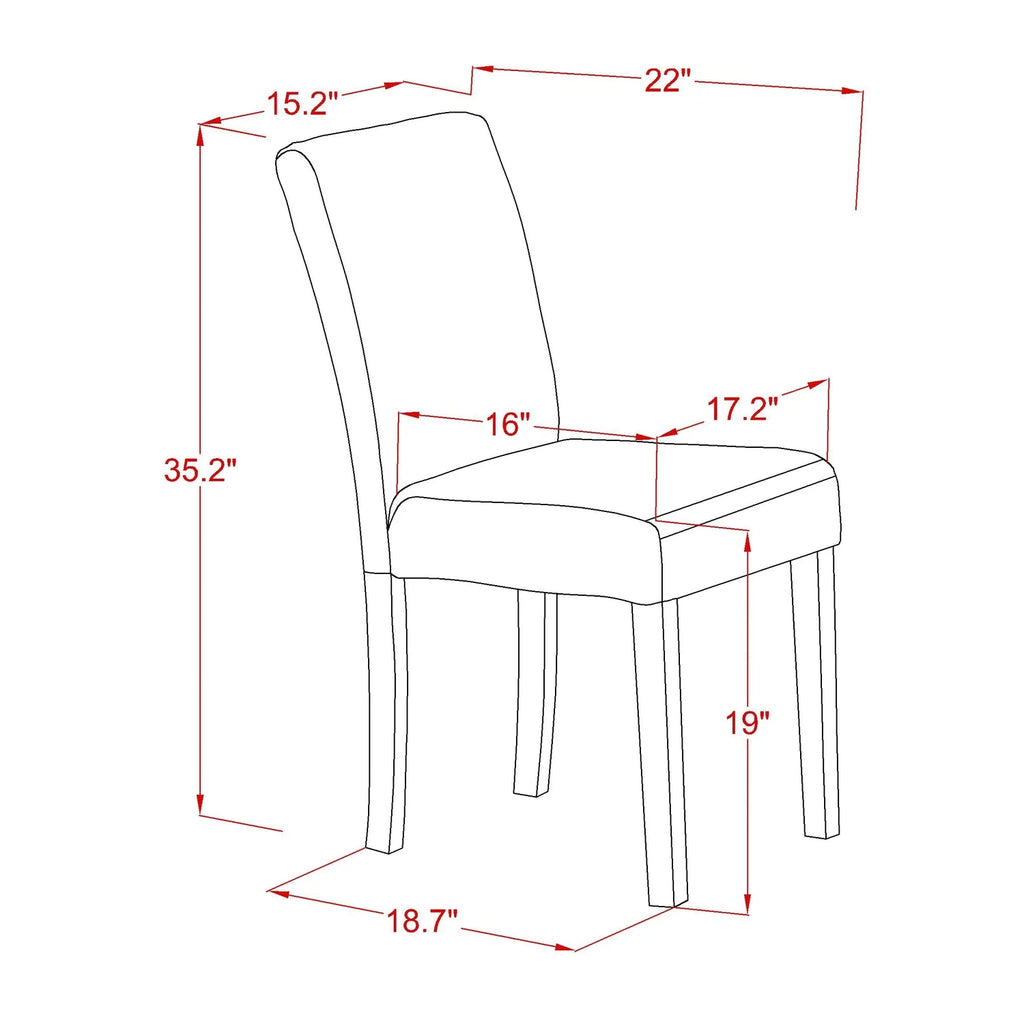 5-Pc Wood Dining Table Set with 4 Padded Chairs P146