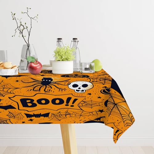 Skull Skeleton Rectangle Table Cloth 60 x 120 inch Fabric Tablecloth E2064