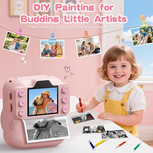 Instant Print Kids Camera 64GB SD Card Pink R639586