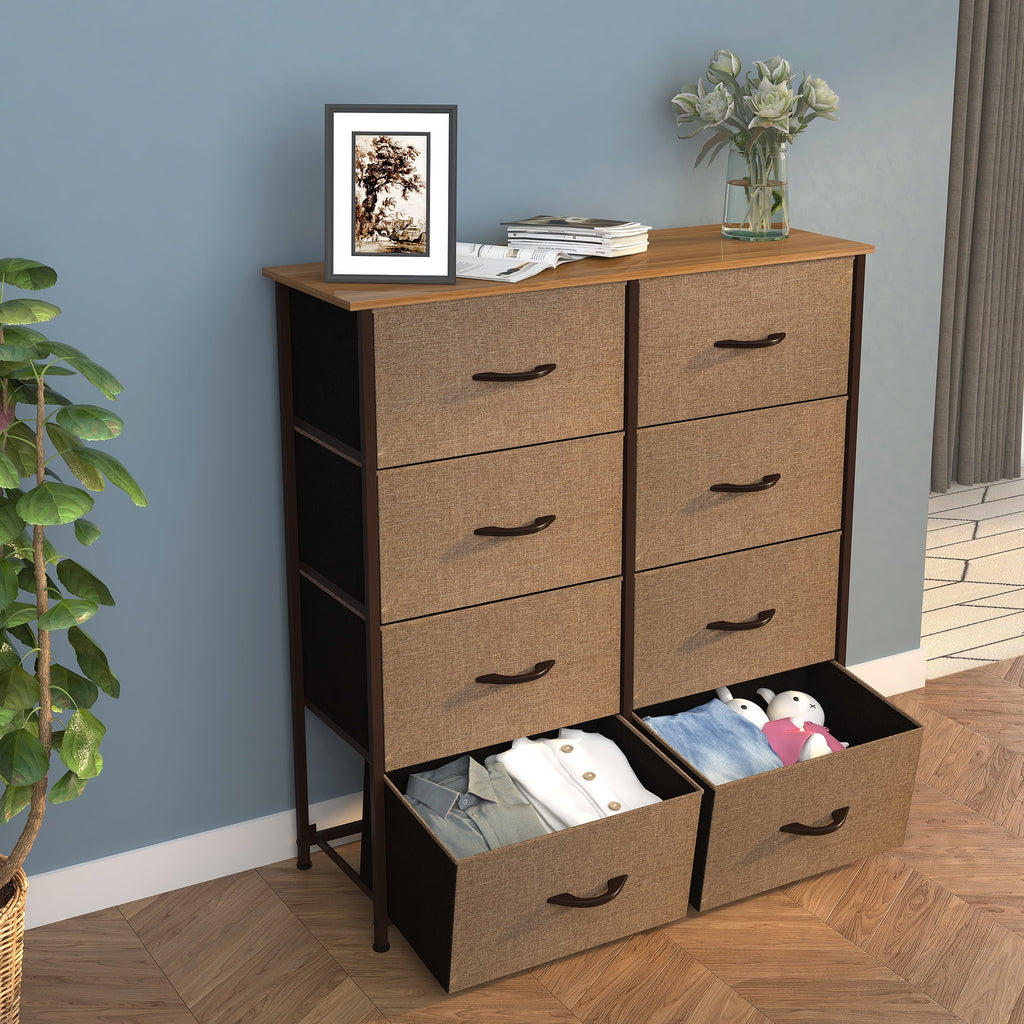 Light Gray 8 Drawer Vertical Dresser with Shelf N159241