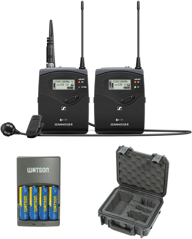 Wireless Microphone System with Lavalier Mic and Waterproof Case M109