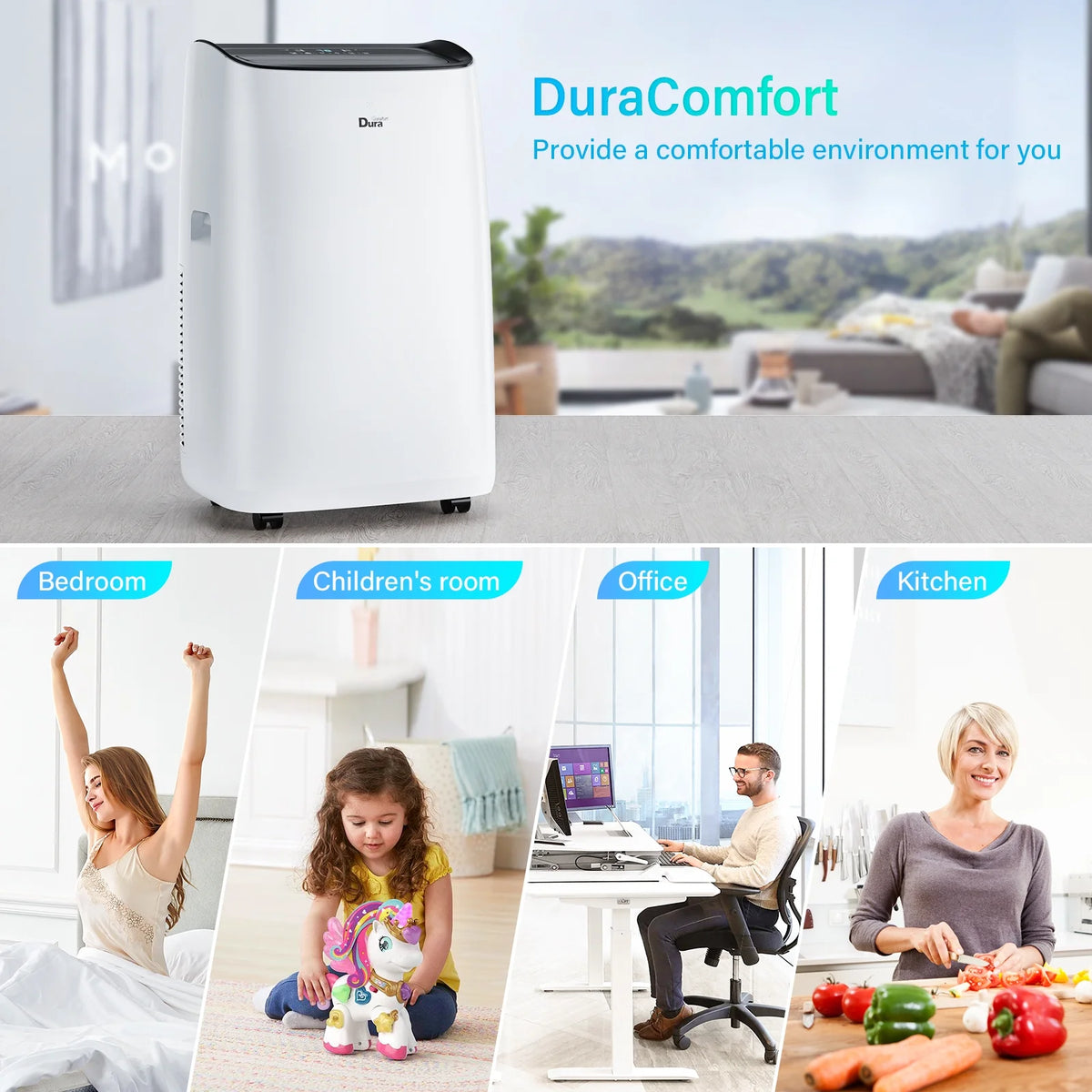 White Portable Air Conditioner, Dehumidifier, Fan F74950
