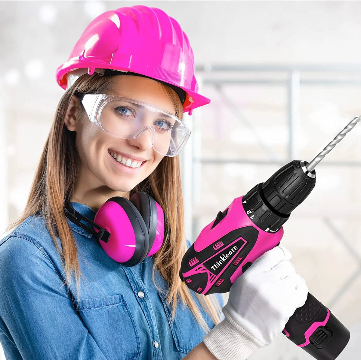 Pink 137 Piece Cordless Drill and Tool Set J78296