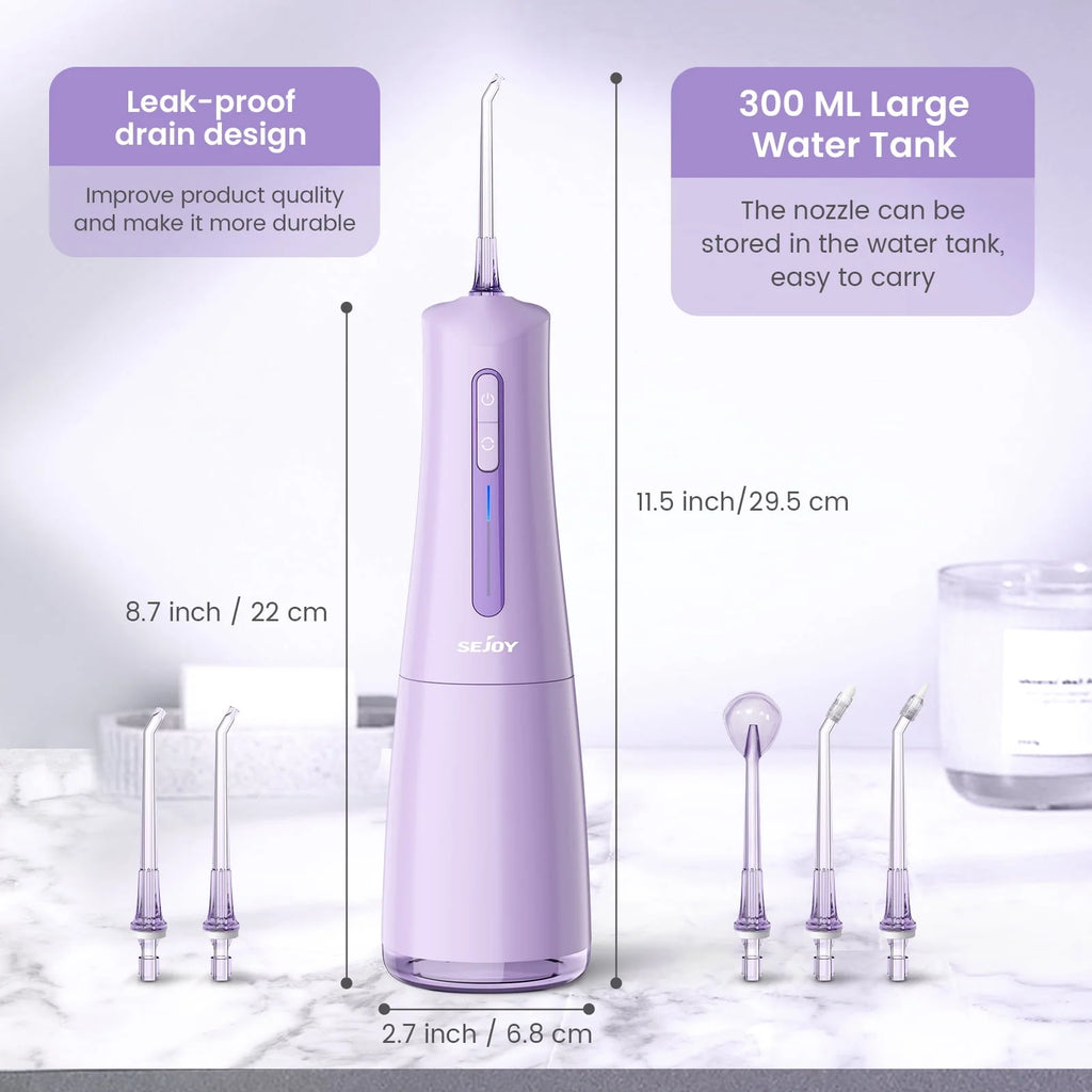 Cordless Water Flosser 300mL USB Rechargeable Pink K9952