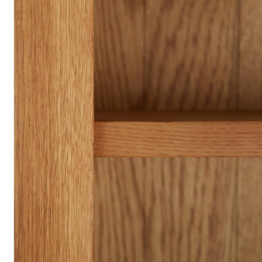 Oak Wood Bookcase with 2 Doors and Storage Shelves K645409