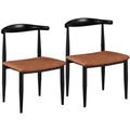 Set of 2 Brown PU Leather Dining Chairs P170