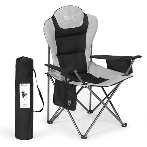 Camping Chairs 2 Pack, Folding Chair with Cup Holder & Cooler Bag A423605