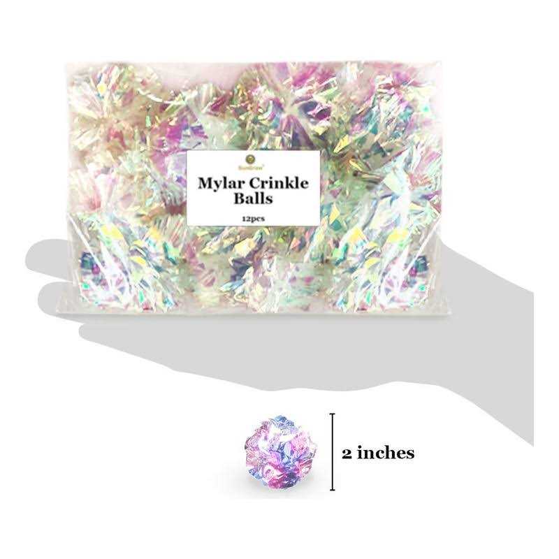 Clear Mylar Cat & Ferret Crinkle Balls & Chase Toy Y591610